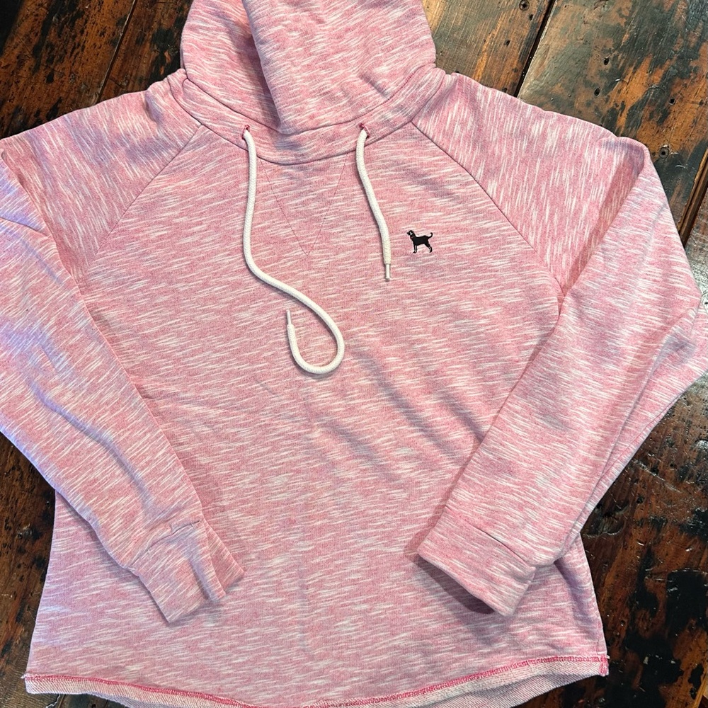Pink Women's Hoodie Black Dog Sweater